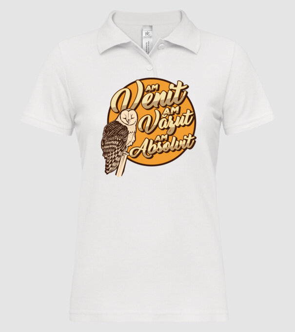 Absolvire model alb pe tricou