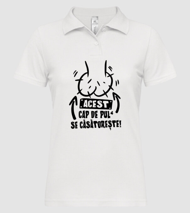 Acest - cap de pulă - se căsătorește! model alb pe tricou