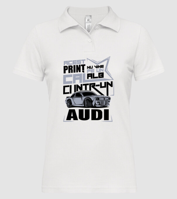Acest prinț nu vine pe un cal alb, ci într-un Audi model alb pe tricou