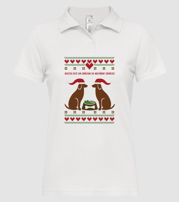 acesta este un Crăciun cu adevărat câinesc! model alb pe tricou