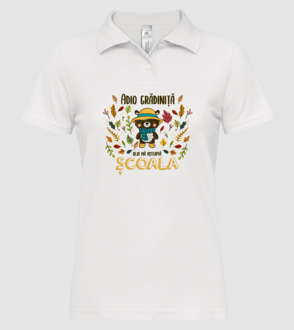 Adio grădiniță, acum sunt deja școlar model alb pe tricou