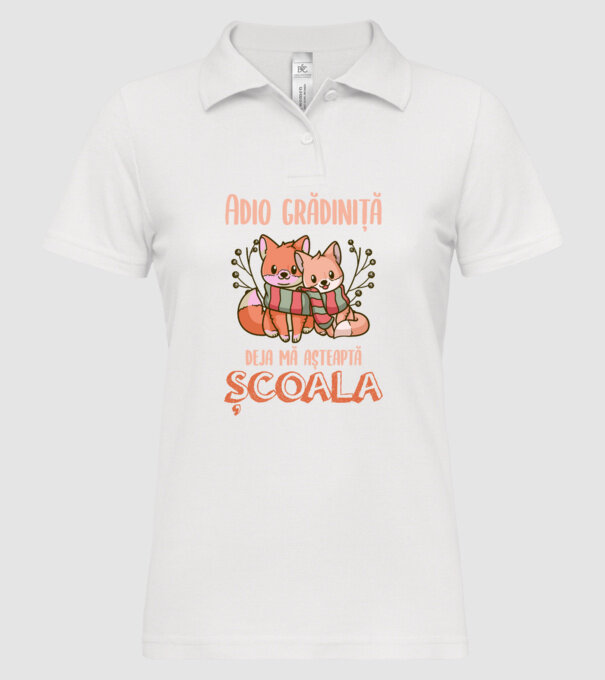 Adio grădiniță, deja mă așteaptă școala model alb pe tricou