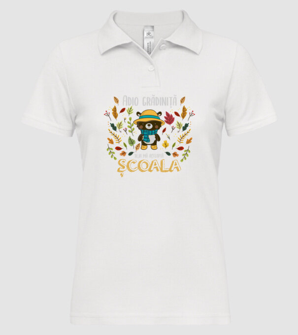Adio grădiniță, acum sunt deja școlar model alb pe tricou