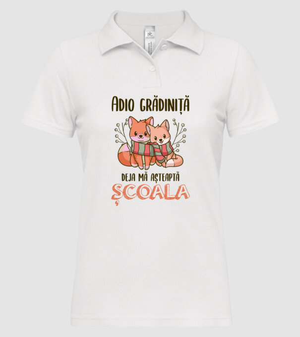Adio grădiniță, deja mă așteaptă școala model alb pe tricou