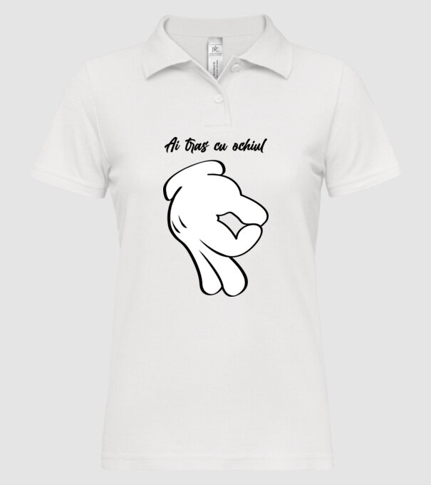 Ai tras cu ochiul model alb pe tricou