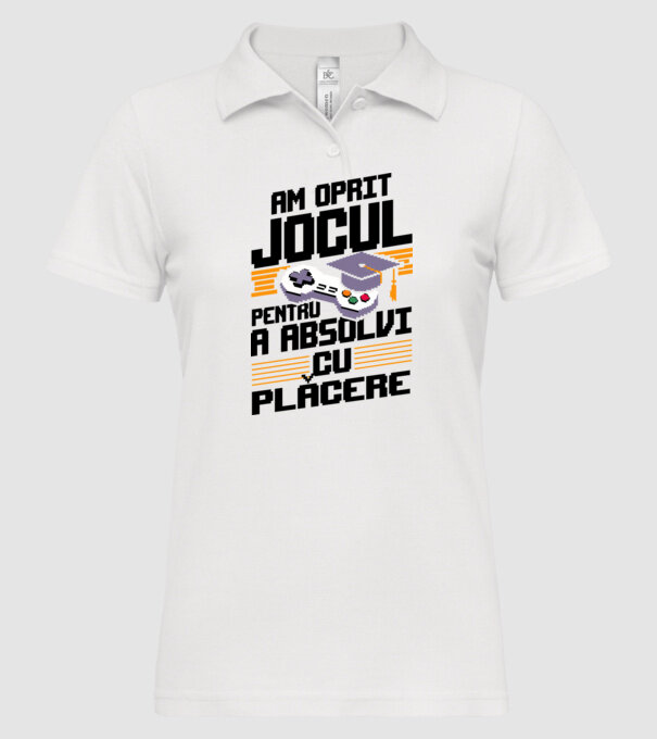 Am oprit jocul absolvent alb model alb pe tricou