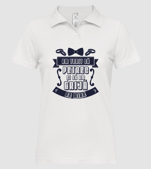 am venit să petrec și să am grijă de mire model alb pe tricou