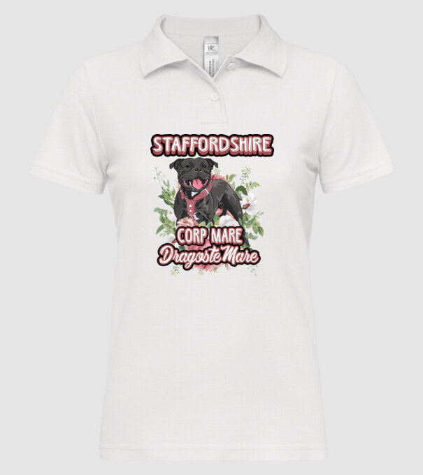 american staffordshire terrier - corp mare, dragoste mare model alb pe tricou
