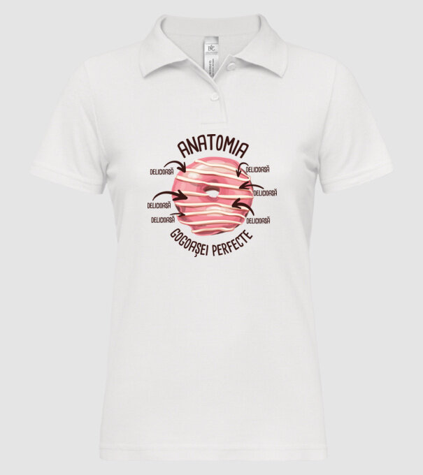 anatomia gogoașei perfecte: delicioasă model alb pe tricou