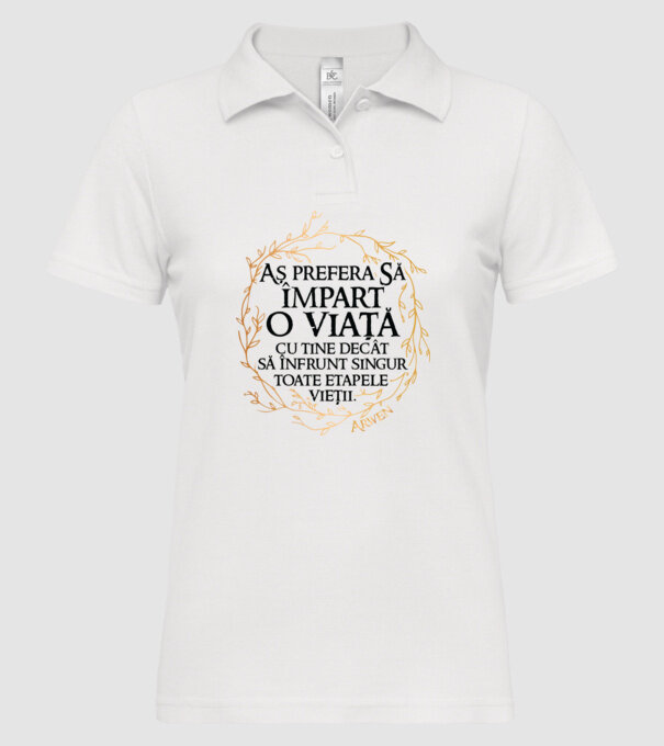 Arwen model alb pe tricou