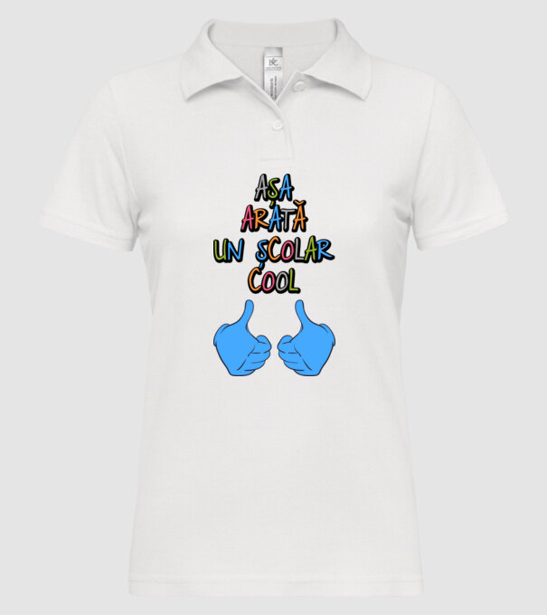 așa arată un școlar cool model alb pe tricou