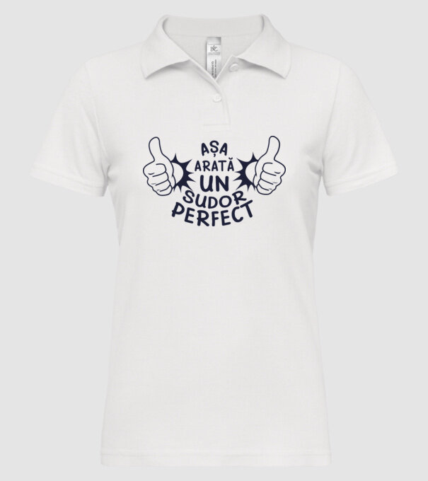 Așa arată un SUDOR perfect model alb pe tricou