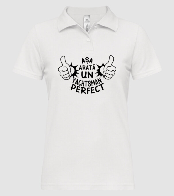 Așa arată un YACHTSMAN perfect model alb pe tricou