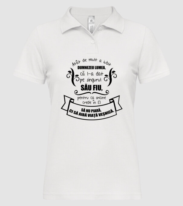 Atât de mult a iubit Dumnezeu lumea model alb pe tricou