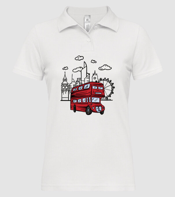 Autobuze model alb pe tricou