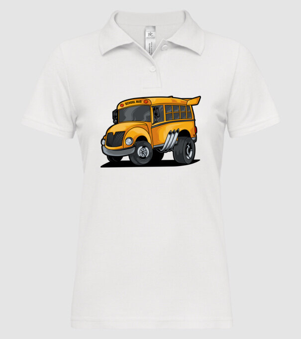 Autobuze model alb pe tricou