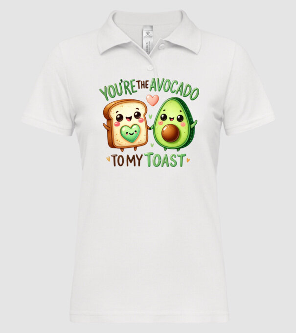 Avocado to my Toast model alb pe tricou