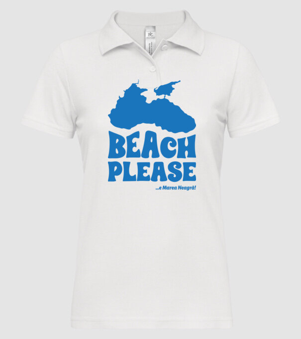 Beach please, e Marea Neagră! model alb pe tricou