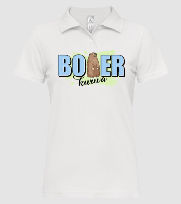 Bober Kurwa model alb pe tricou