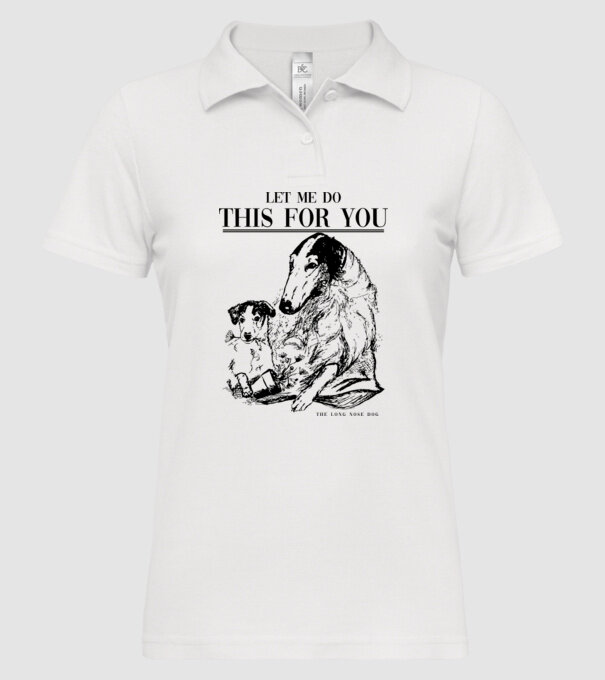 BORZOI Elagant model alb pe tricou