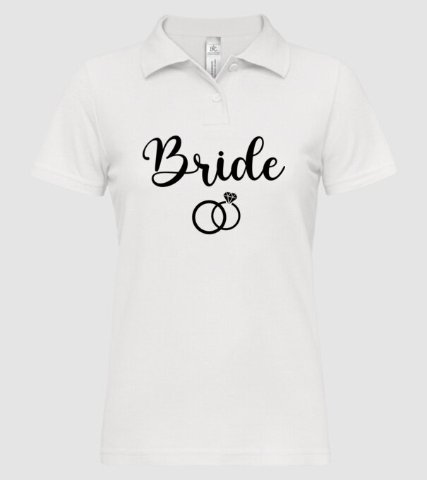 Bride model alb pe tricou