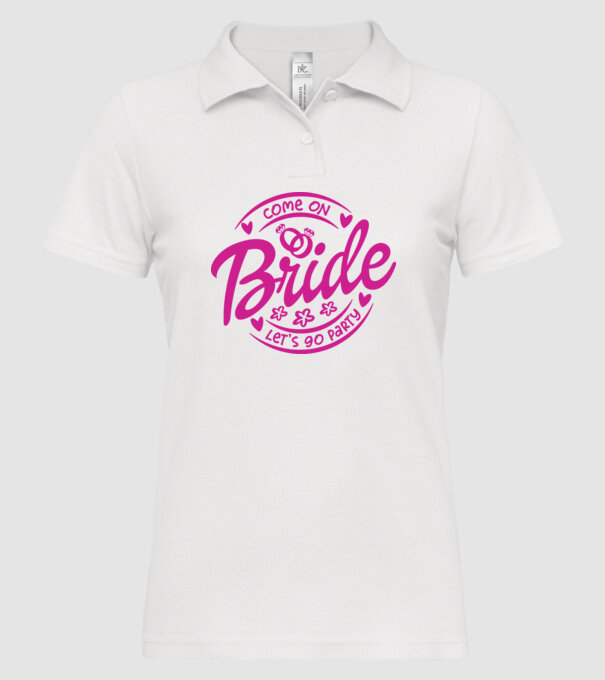 Bride Barbie lets go party model alb pe tricou