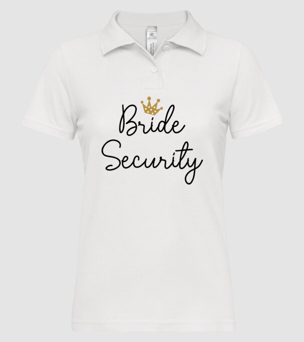 Bride Security model alb pe tricou