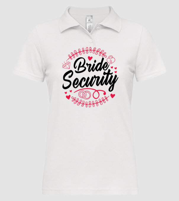 Bride Security model alb pe tricou