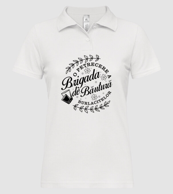 Brigada de băutură model alb pe tricou