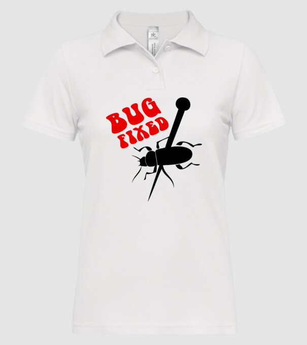 Bug fixed model alb pe tricou