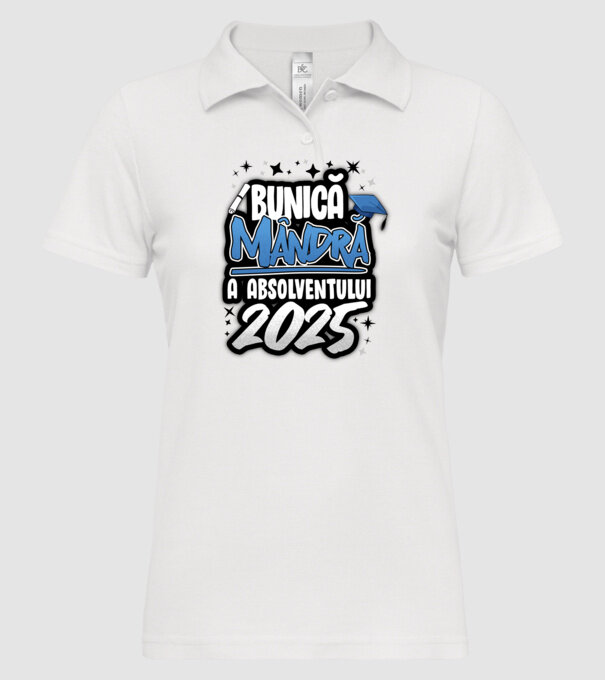 Bunică MÂNDRĂ a absolventului model alb pe tricou