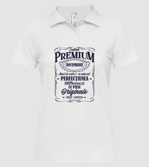 calitate premium -decembrie- anul în care s-a născut - perfecțiunea - 100% unicat, cu piese originale, ediție limitată model alb pe tricou