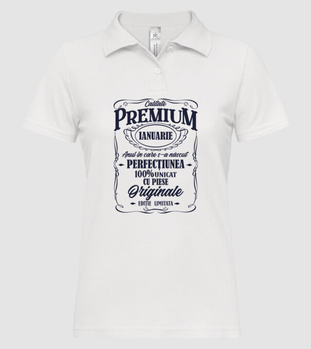 calitate premium -ianuarie- anul în care s-a născut - perfecțiunea - 100% unicat, cu piese originale, ediție limitată model alb pe tricou