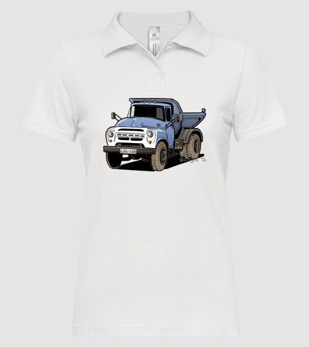 Camioane model alb pe tricou