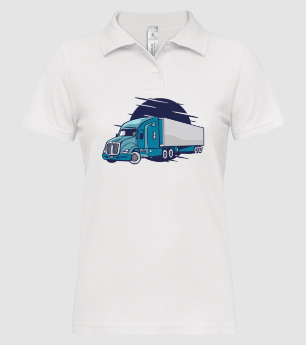 Camioane model alb pe tricou