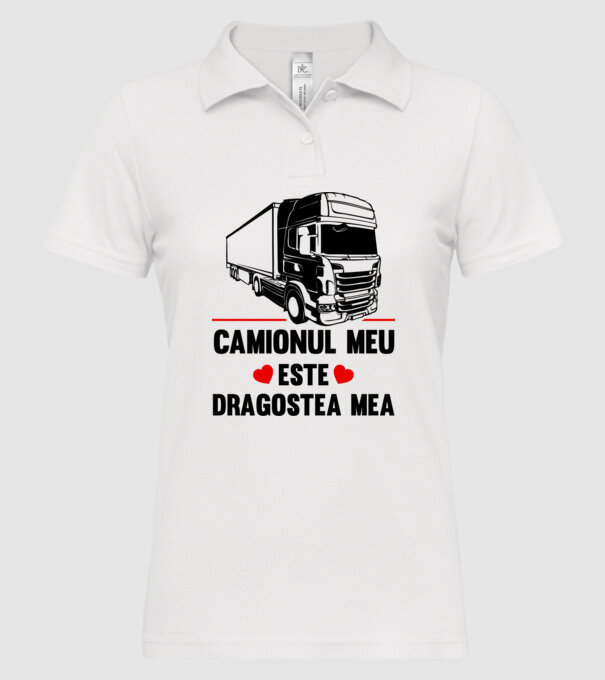 camionul meu este dragostea mea model alb pe tricou