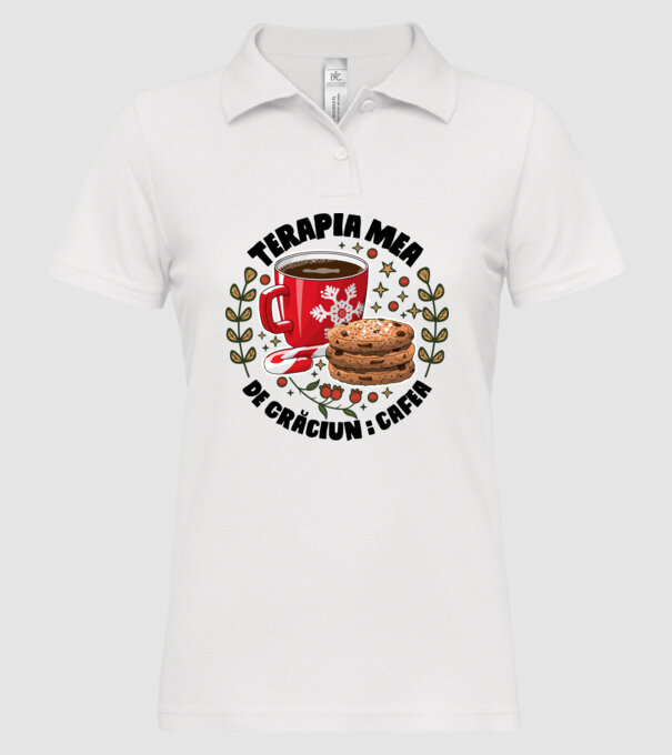 Cană de cafea de Crăciun model alb pe tricou
