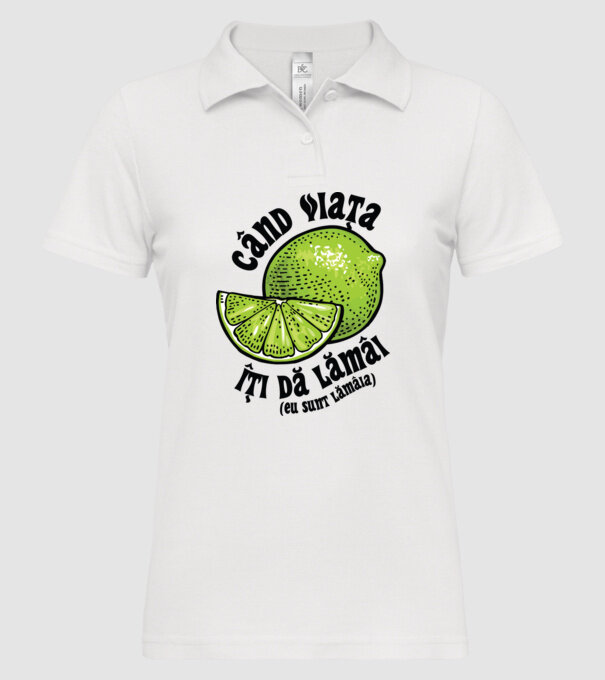 când viața îți dă lămâi (eu sunt lămâia) model alb pe tricou
