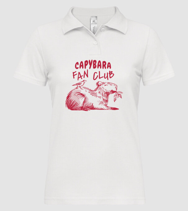 Capybara fan club model alb pe tricou