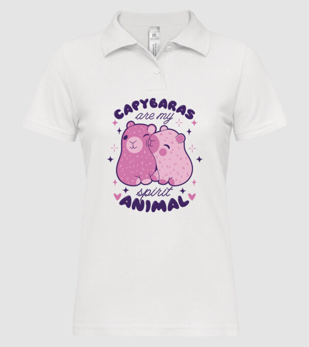 Capybaras are my spirit animal model alb pe tricou