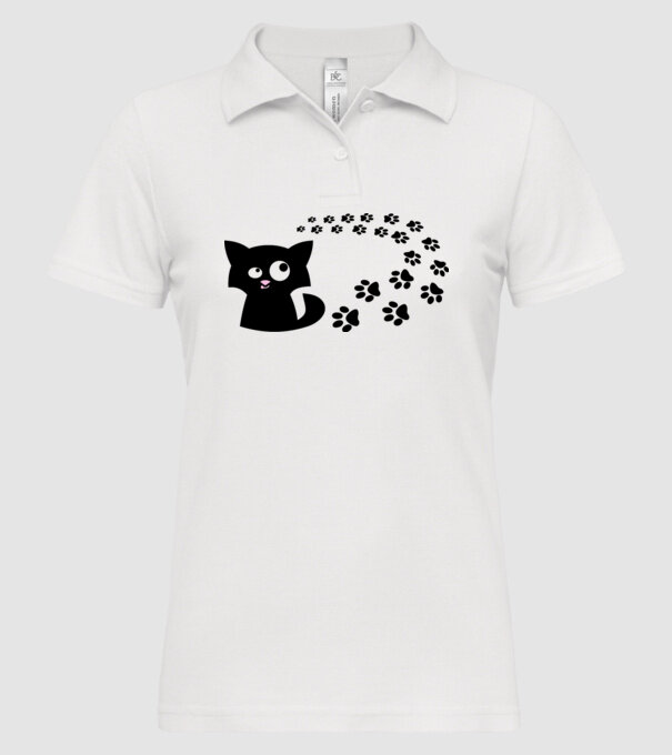Cat model alb pe tricou