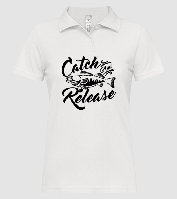 Catch and release model alb pe tricou