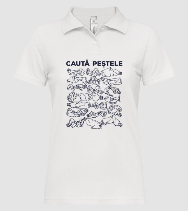 Caută peștele model alb pe tricou