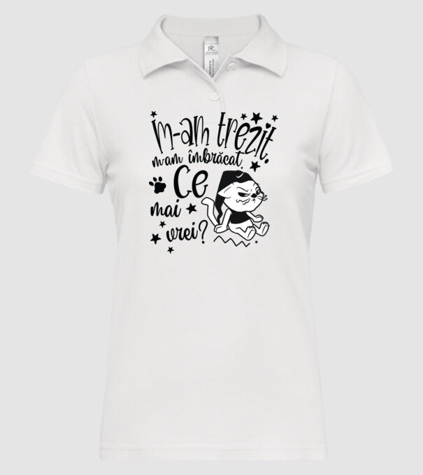 Ce mai vrei? model alb pe tricou
