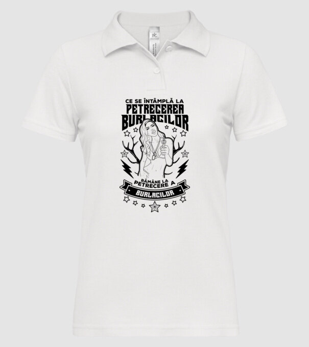 Ce se întâmplă la petrecerea burlacilor, rămâne la petrecere a burlacilor model alb pe tricou