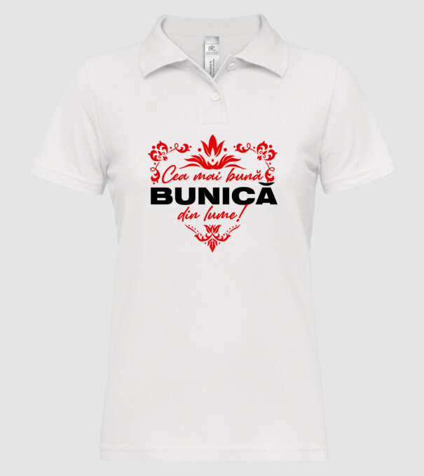 Cea mai bună bunică din lume model alb pe tricou