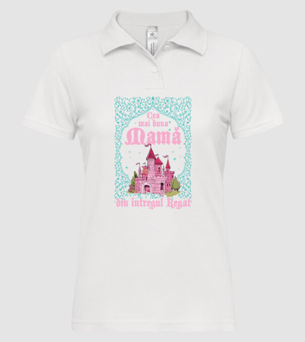 Cea mai bună mamă din întregul regat model alb pe tricou