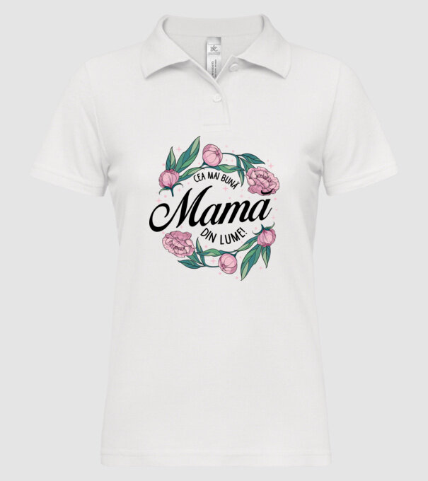 Cea mai bună mamă din lume model alb pe tricou