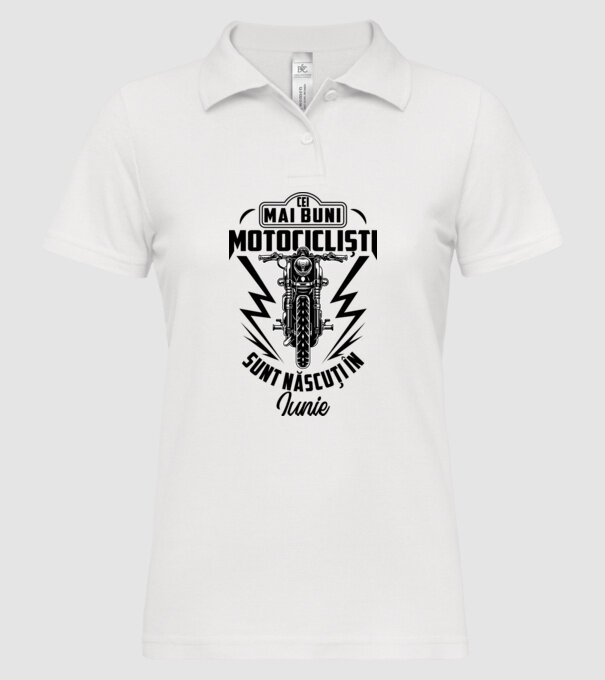 Cei mai buni motocicliști sunt născuți în Iunie model alb pe tricou