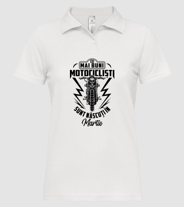 Cei mai buni motocicliști sunt născuți în Martie model alb pe tricou
